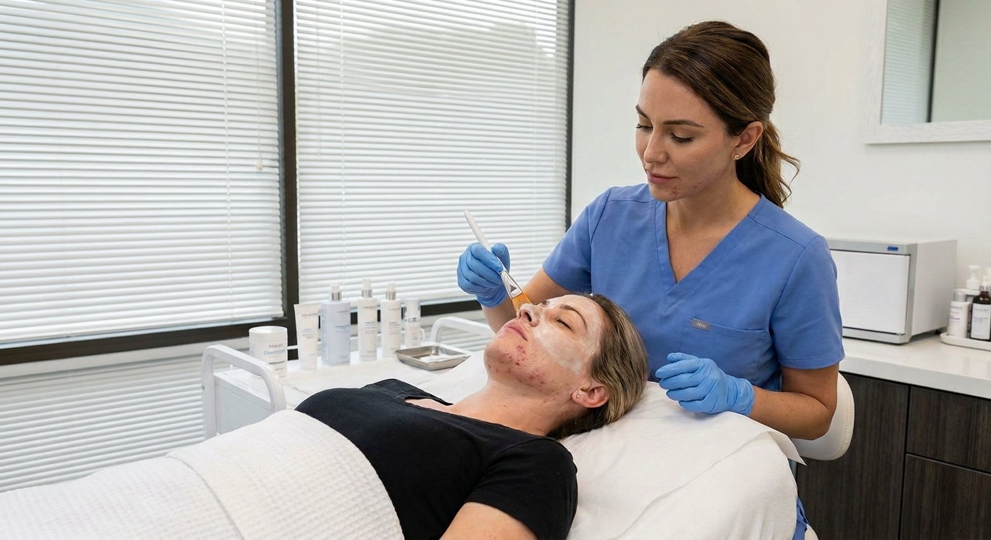 Monthly facials in Lake Forest for adult acne treatment and clearer skin
